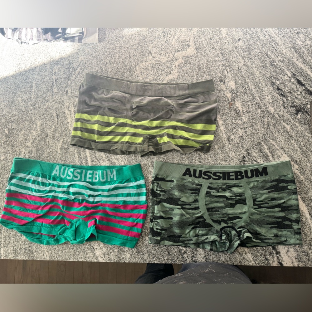 Lot of 3 Men's AussieBum Square Cut Briefs - Size XL "The Green" package